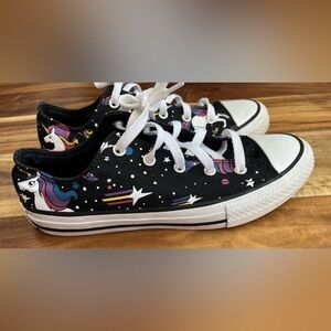 Converse All Star Chuck Taylor Rainbow Unicorn Black Galaxy Shoes- Girls Kids 1Y